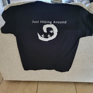 Go Hiking T-shirt Just Hiking Around Mens Large Black Shirt 1 Outdoors